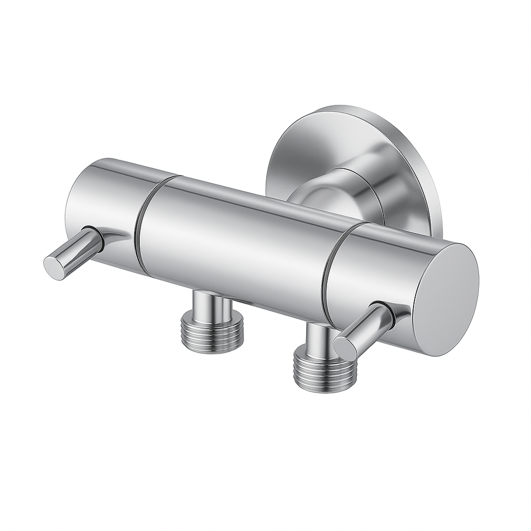 Linkware Dual Control Mini Cistern Cock Brushed Stainless Steel T115Dss-Lf