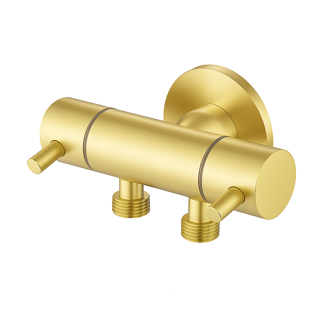 Linkware Dual Control Mini Cistern Cock Brushed Gold T115Dbg-Lf