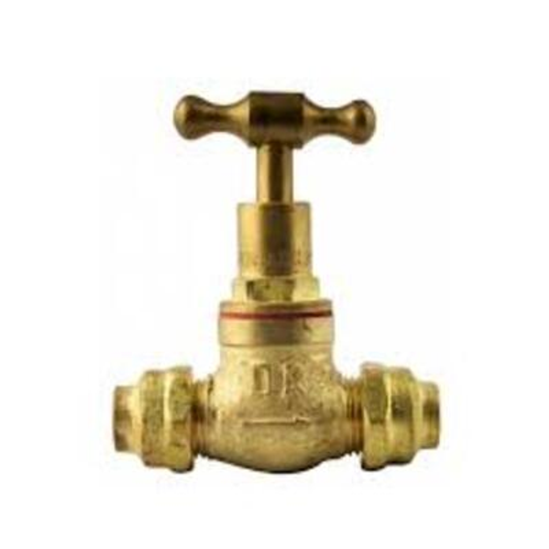 T Head Compression Stop 12Mm Brass (Cn)