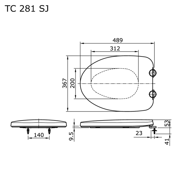 TOTO Duroplast Seat & Cover Metal Hinges & Soft Closing Elongated