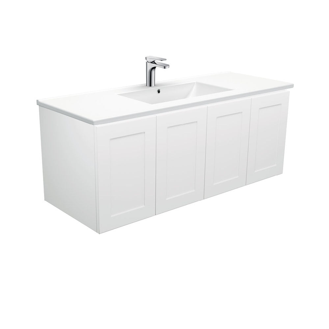 Fienza Dolce Right Offset Basin Mila Shaker Cab Wall Hung Vanity 1 Tap Hole - 900mm