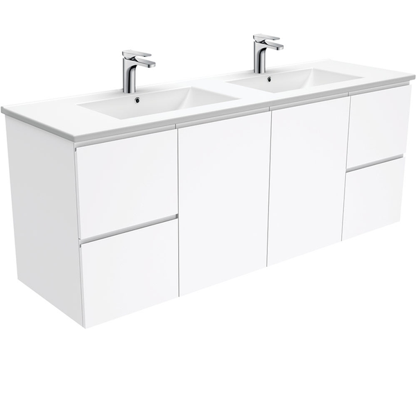 Aspire Unity II 1500 S/Bowl Vanity W/Hung China Top White 1 Tap Hole