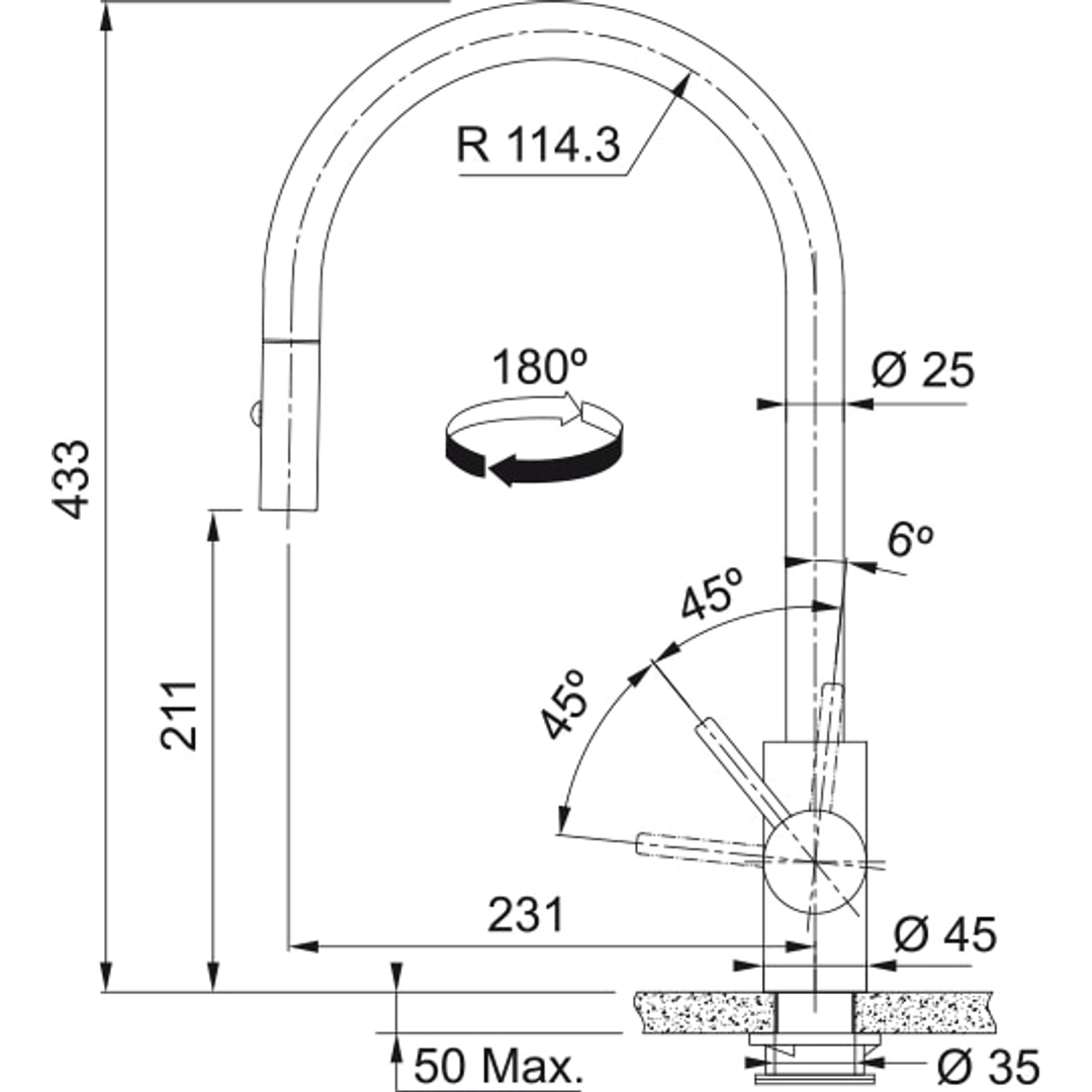 Franke Eos Pullout Tap Inc Vegie Spray Stainless Steel Ta9601