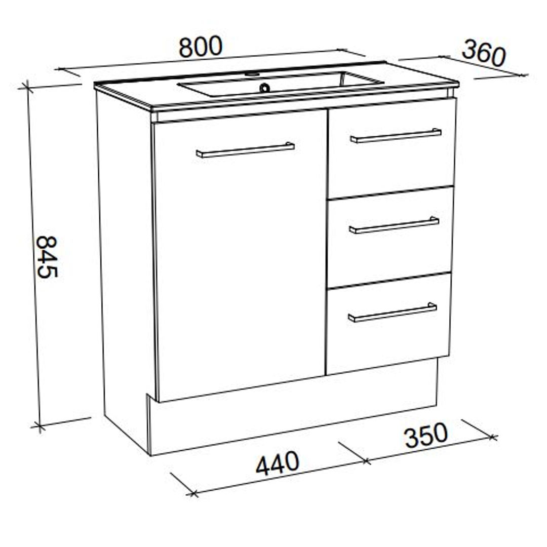 TIMBERLINE FLORIDA ENSUITE 800 F/STANDING VANITY URBAN TOP