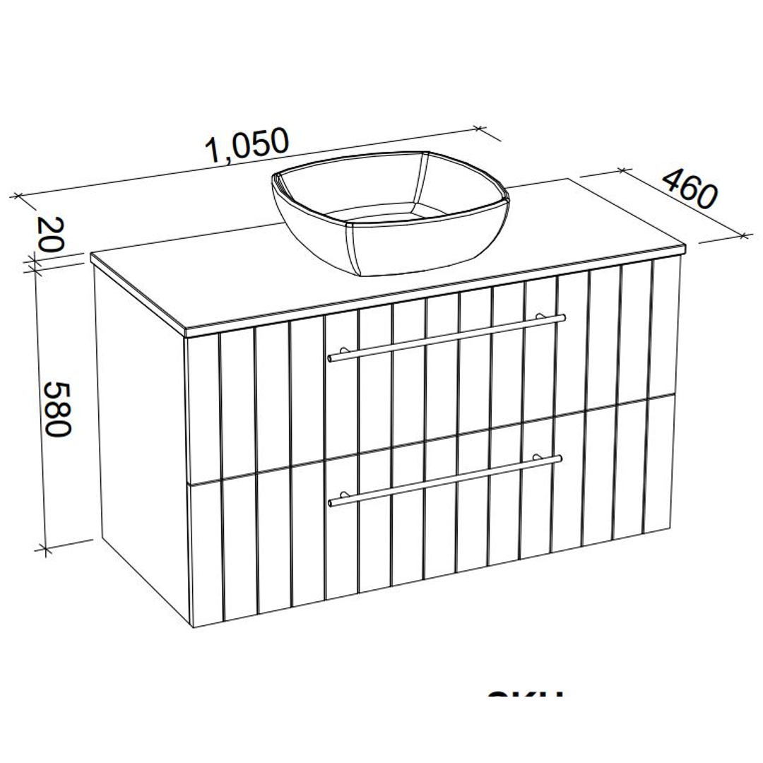 TIMBERLINE HENLEY 1050MM VANITY CENTRE WHITE GLOSS BASIN WALL HUNG SS TOP