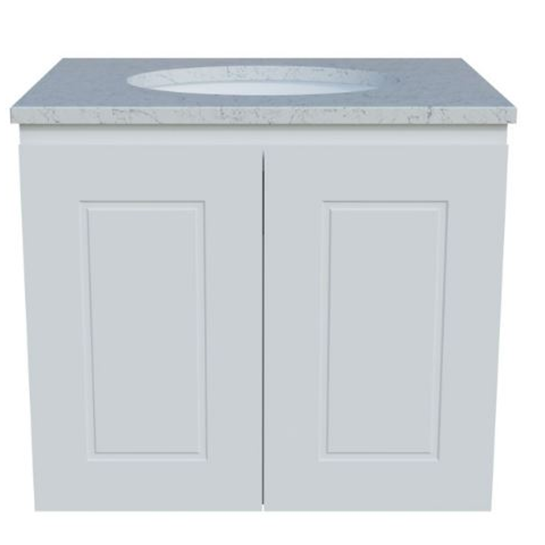 Timberline Nevada Classic Vanity 600 Silksurface White Gloss U/C Basin Wall Hung