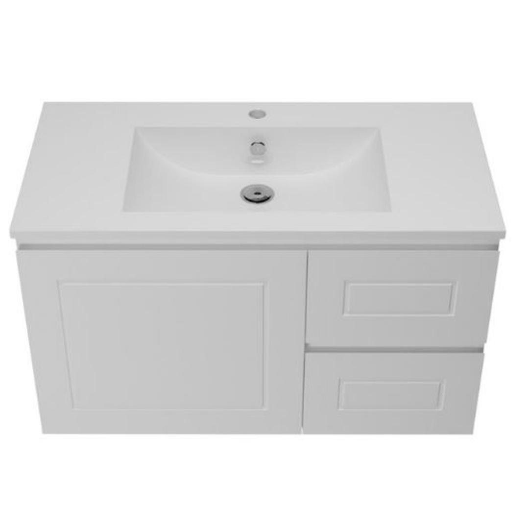 Timberline Nevada Classic Vanity 900 Alpha Offset Ceramic Top Wall Hung