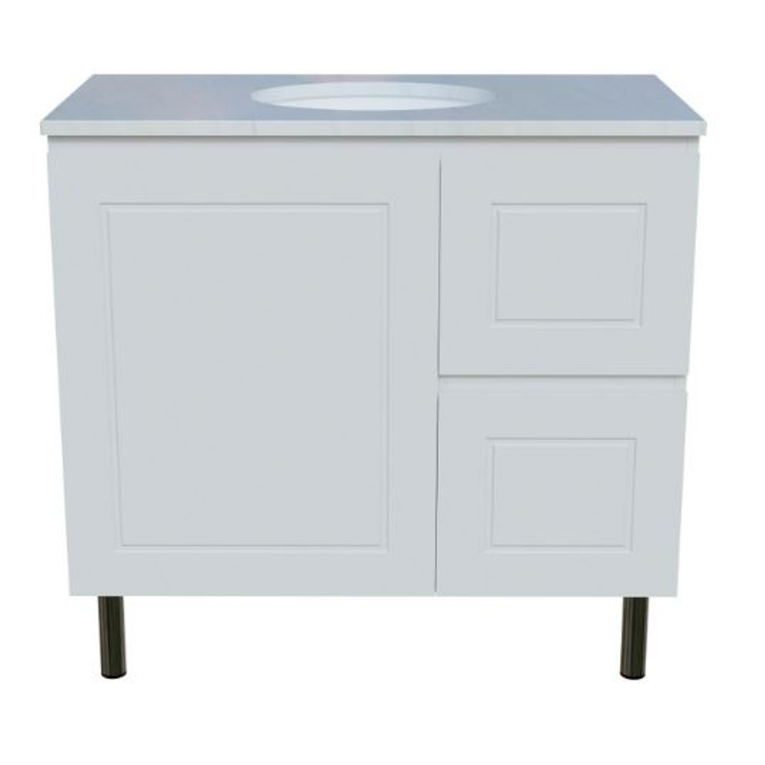 Timberline Nevada Classic Vanity 900 Silksurface White Gloss U/C Basin On Legs