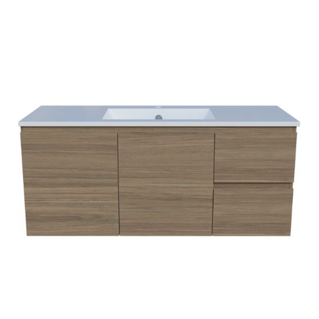 Timberline Nevada Vanity 1200 Alpha Offset Ceramic Top Wall Hung