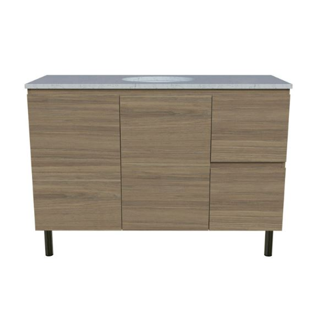 Timberline Nevada Vanity 1200 Silksurface Top White Gloss U/C Basin On Legs