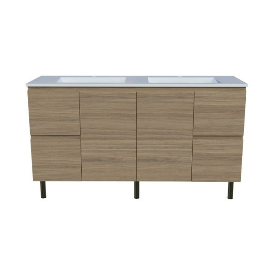 Timberline Nevada Vanity 1500 Double Bowl Regal Acrylic Top On Legs