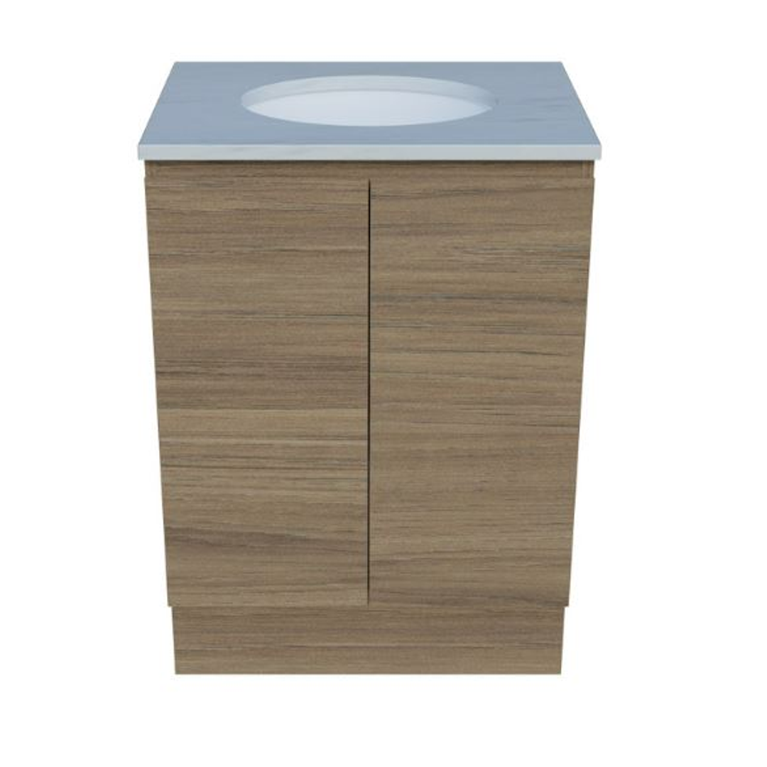 Timberline Nevada Vanity 600 Silksurface Top White Gloss U/C Basin Floorstanding N60Mf-U