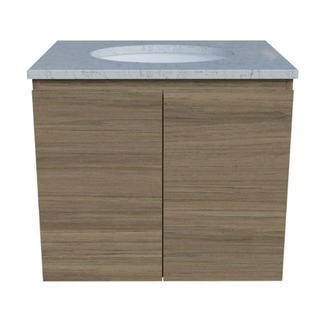 Timberline Nevada Vanity 600 Silksurface Top White Gloss U/C Basin Wall Hung N60Mw-U