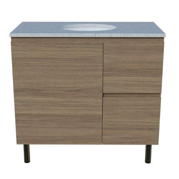 Timberline Nevada Vanity 900 Silksurface Top White Gloss U/C Basin On Legs N90Ml-U