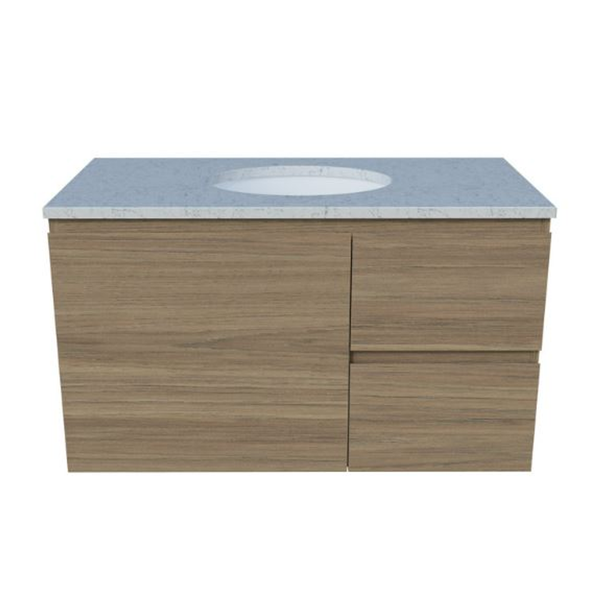 Timberline Nevada Vanity 900 Silksurface Top White Gloss U/C Basin Wall Hung N90Mw-U