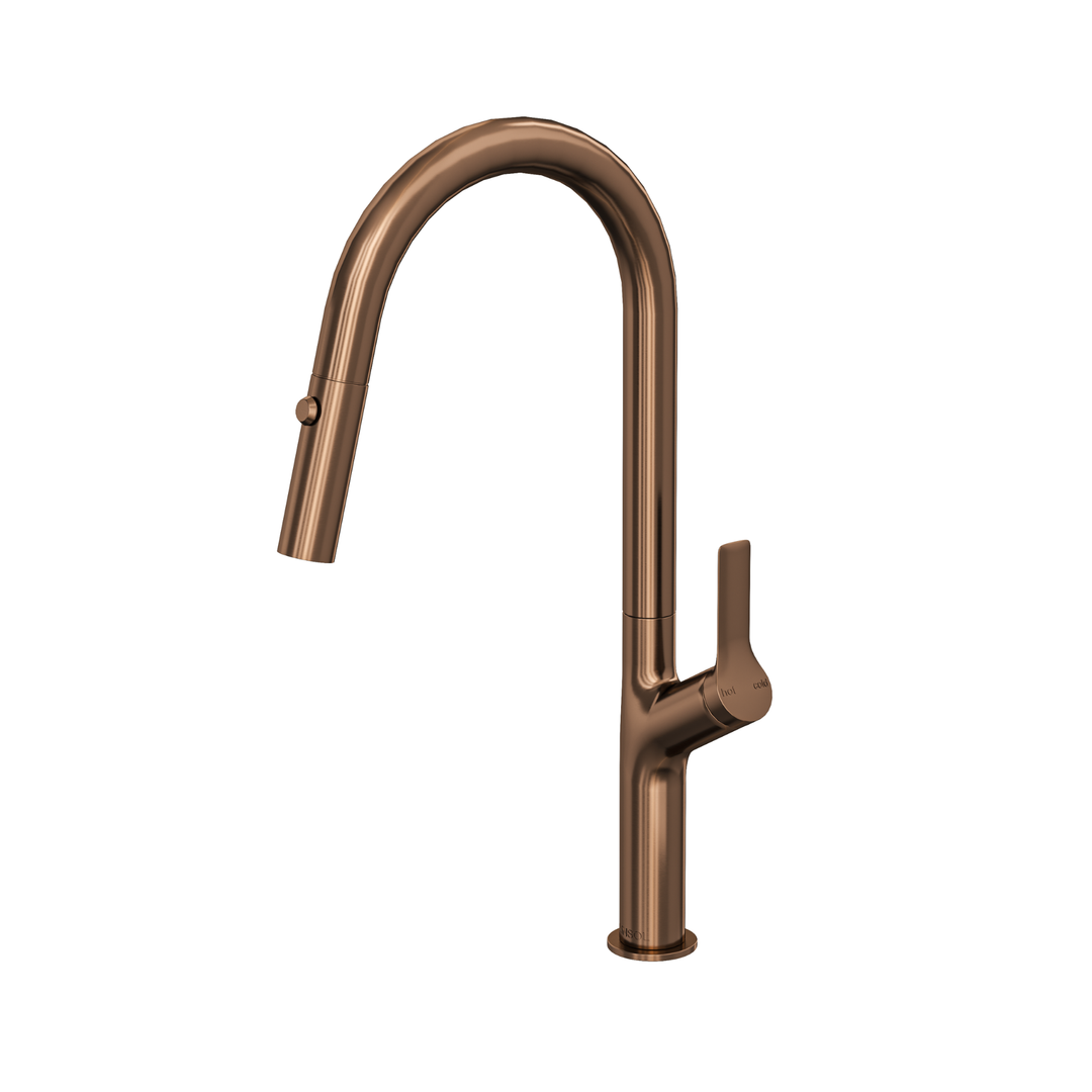 Linsol Tish S2 Pull Out Sink Mixer Aged Bronze