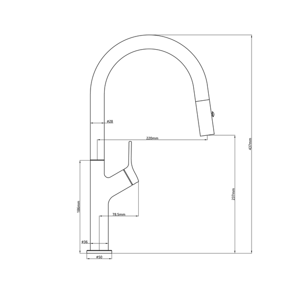 Linsol Tish S2 Pull Out Sink Mixer Aged Bronze