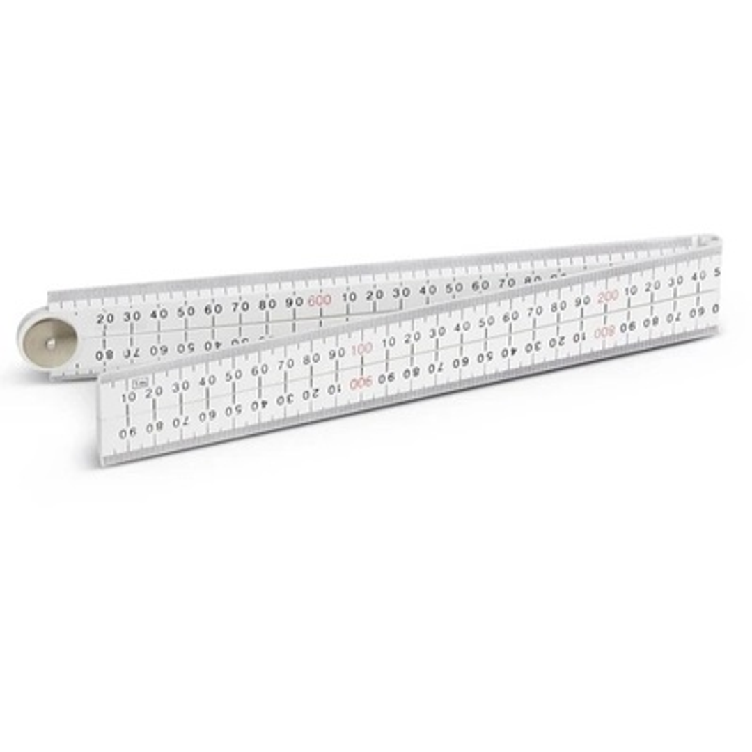 Masonry Bevel Edge Folding Rule 1M Metric White Frm