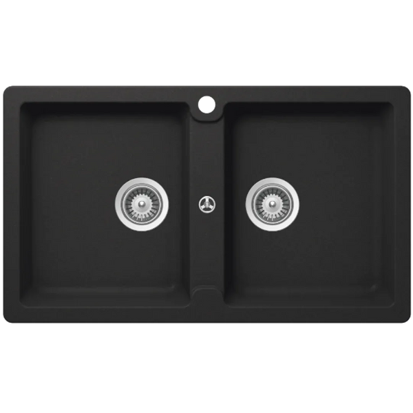 Abey Schock Typos Double Bowl Sink Onyx Tn200B - Burdens Plumbing