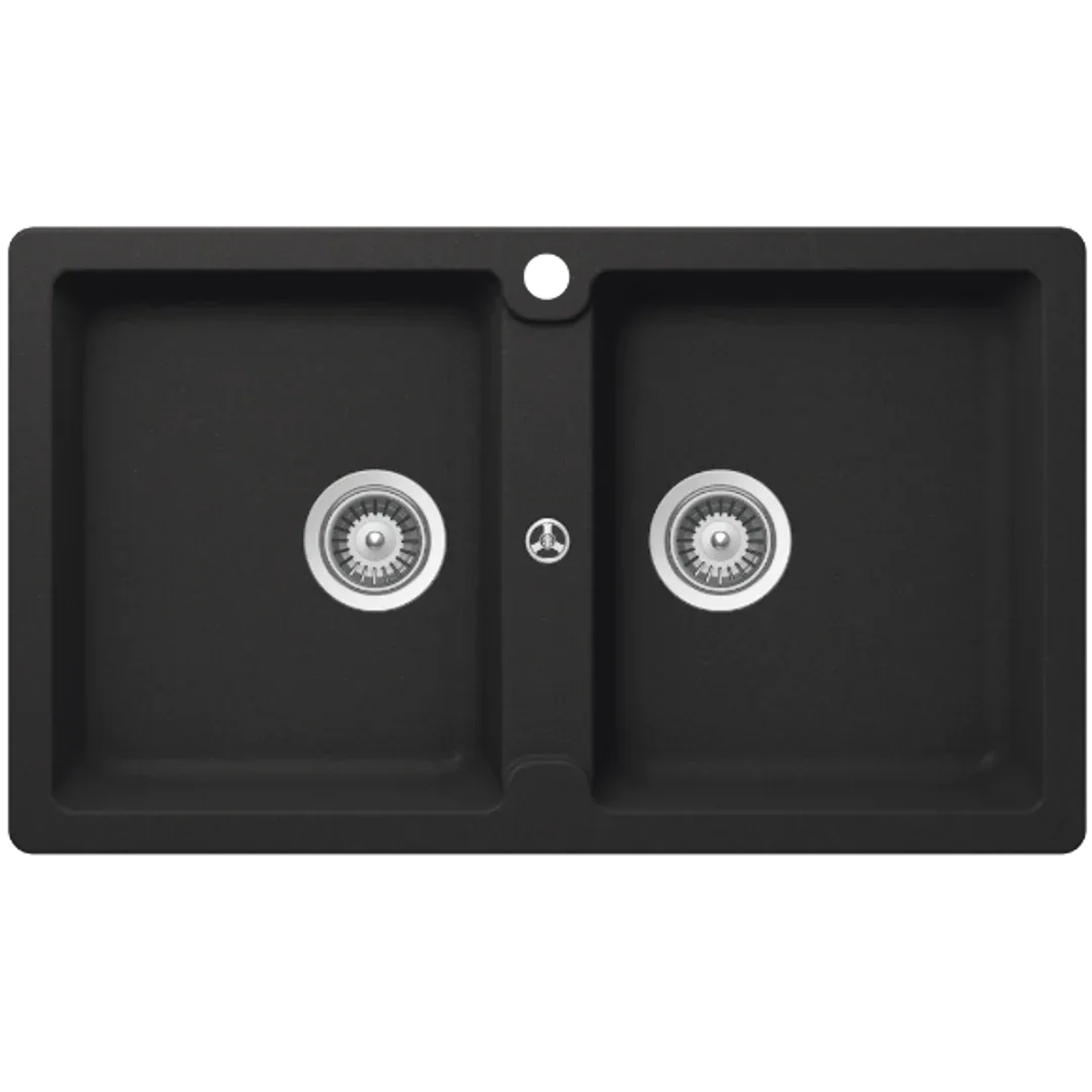 Abey Schock Typos Double Bowl Sink Onyx Tn200B - Burdens Plumbing
