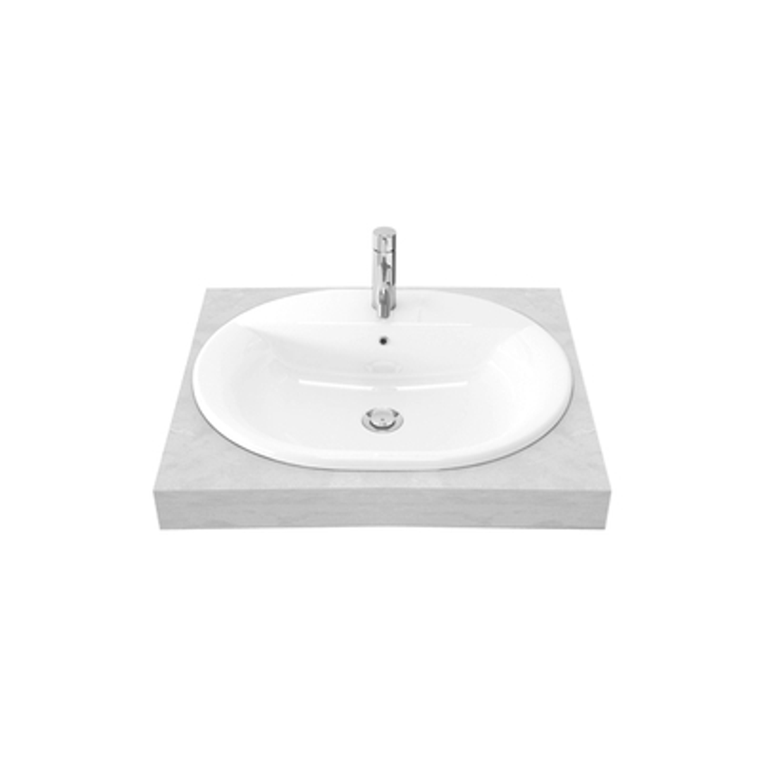 TOTO Self-Rimming Lavatory 595W X 485D 1 Tap Hole LW899CJ