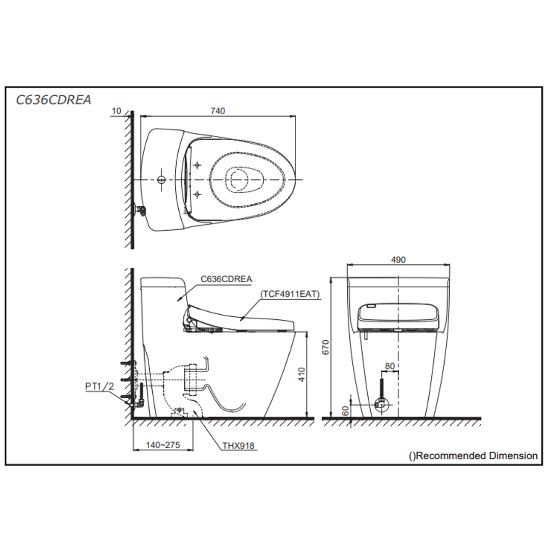TOTO One Piece Toilet Bowl (CCT)