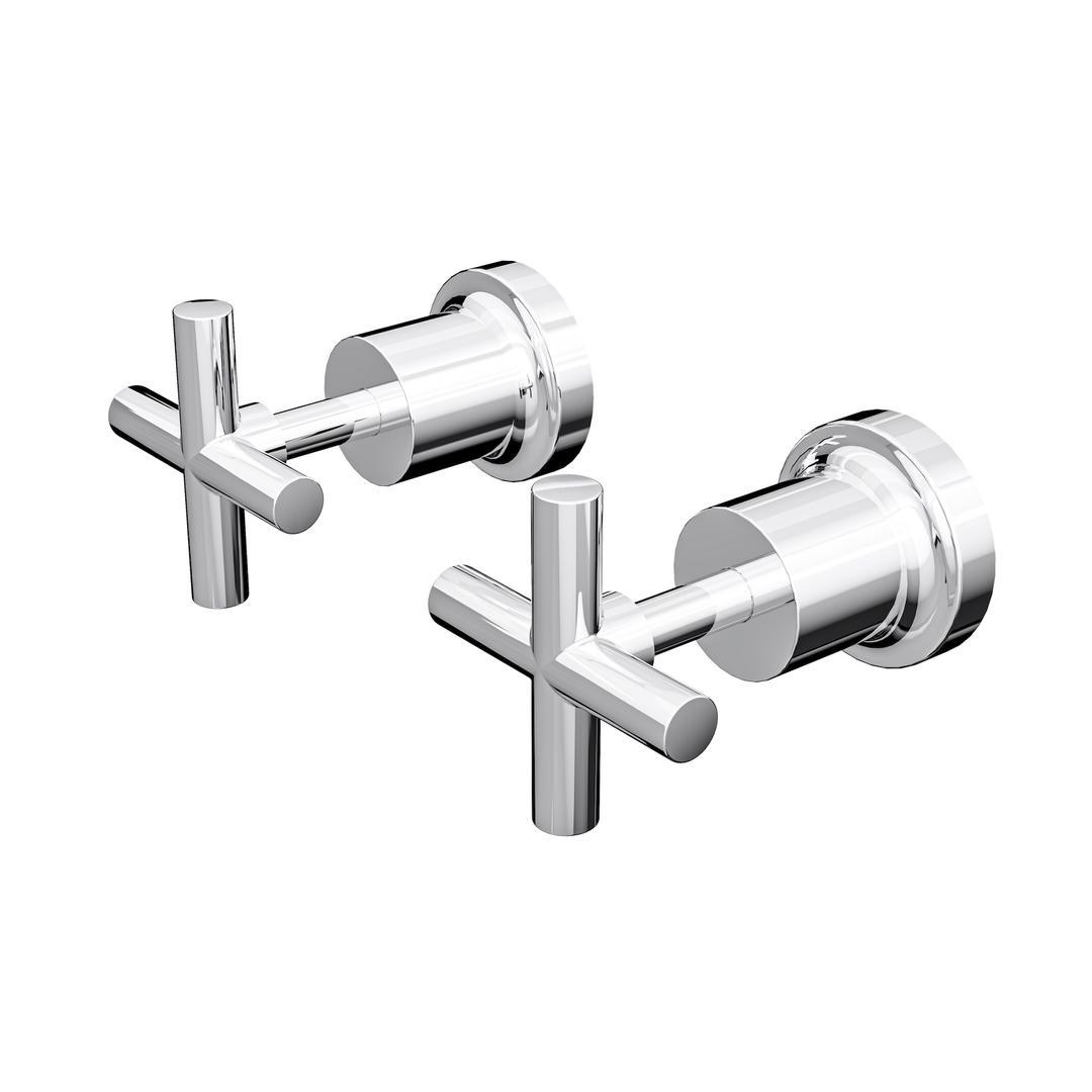Linsol Tre Cross Handle Wall Tops - Chrome