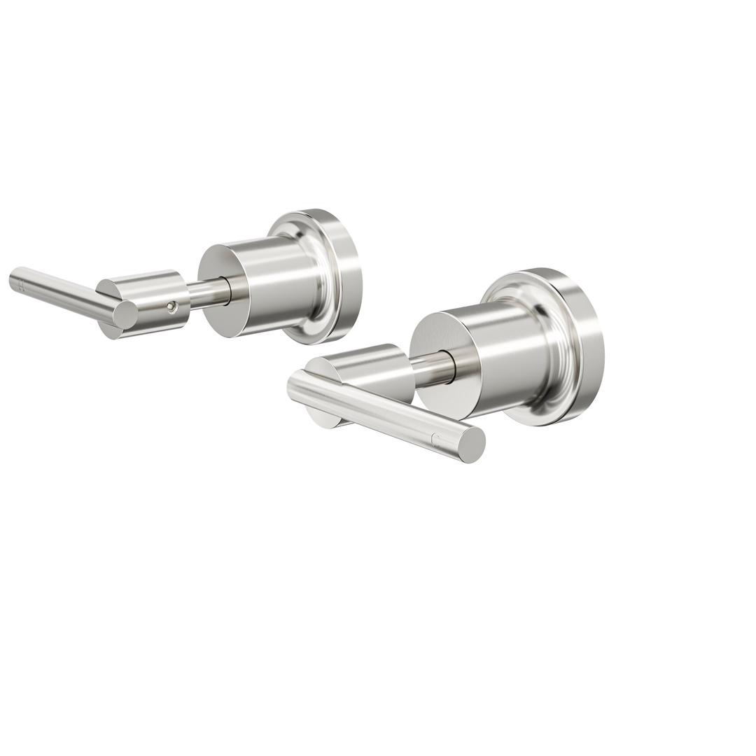Linsol Tre Lever Handle Wall Tops - Brushed Nickel