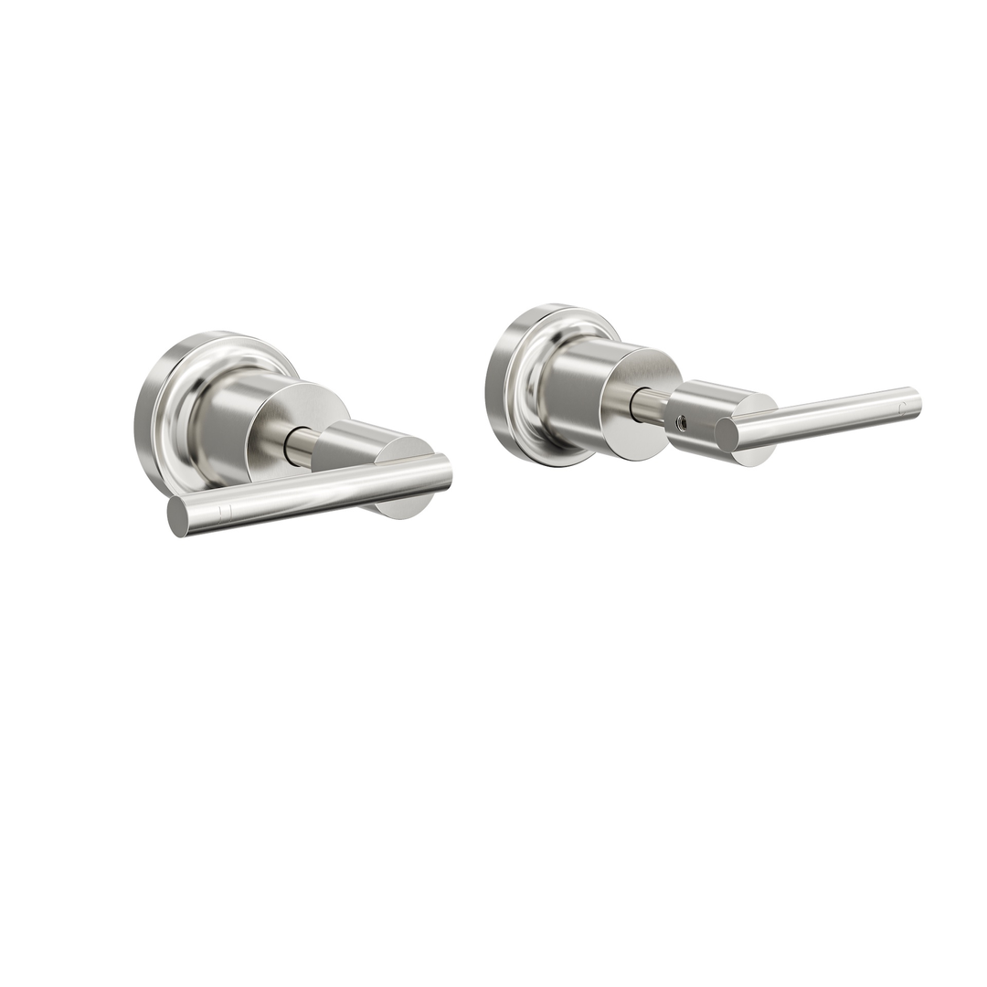 Linsol Tre Lever Handle Wall Tops - Brushed Nickel