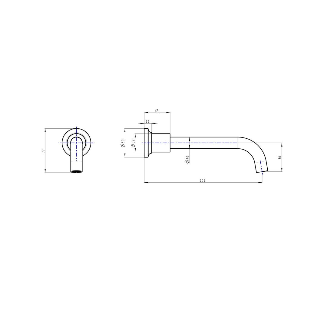 LINSOL Tre Bath Spout Only - Gunmetal