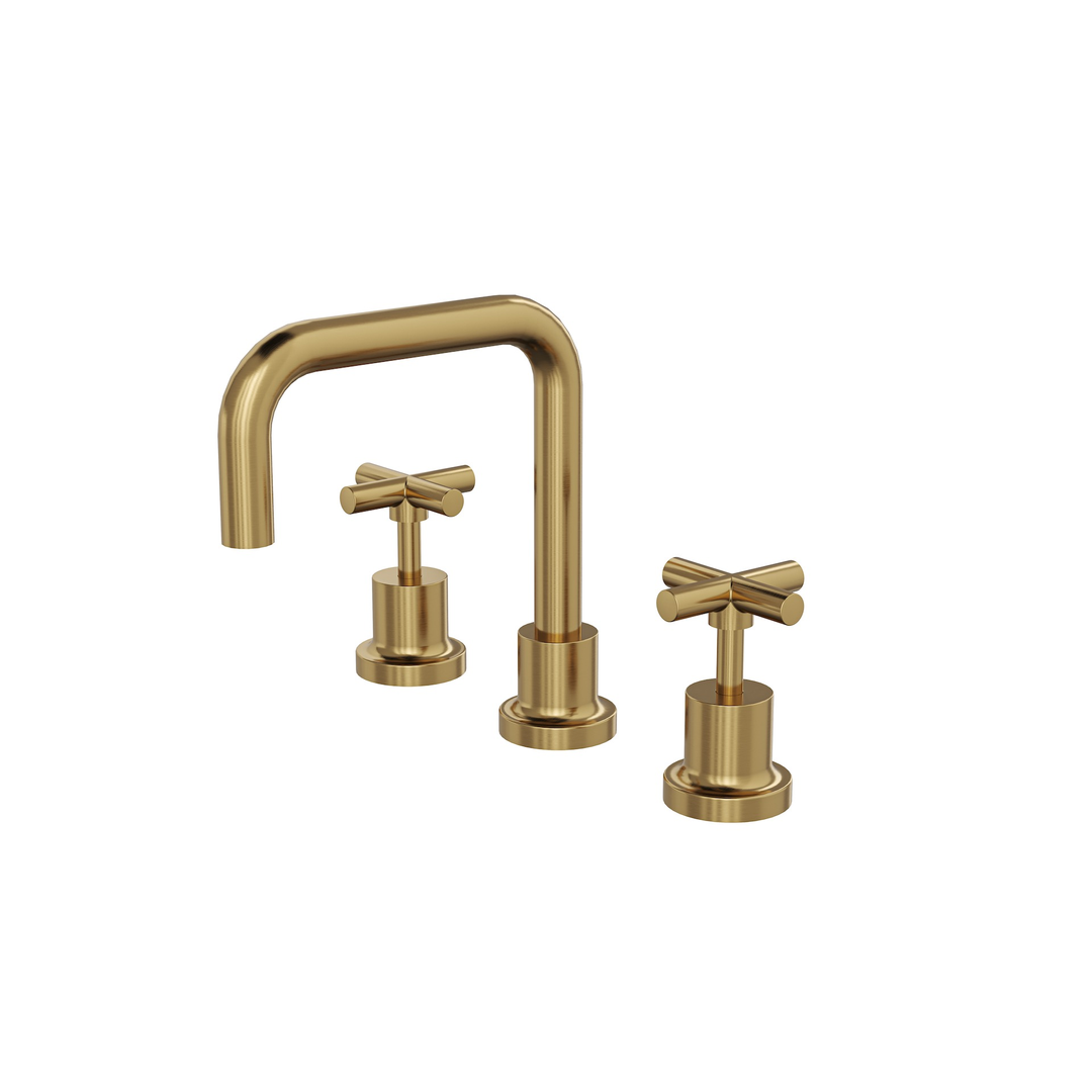 Linsol Tre Cross Handle Basin Set - Brushed Brass