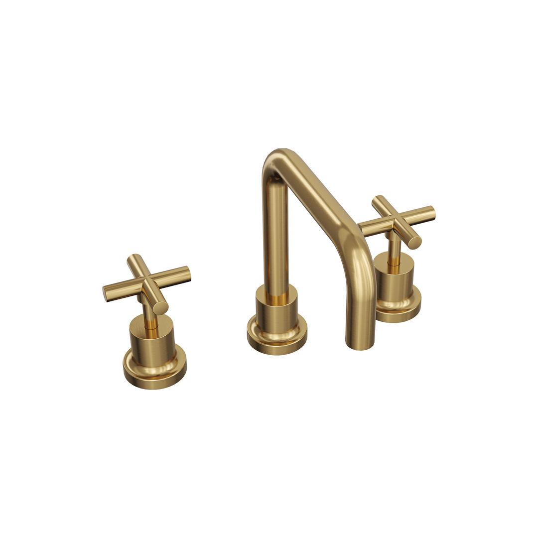 Linsol Tre Cross Handle Basin Set - Brushed Brass