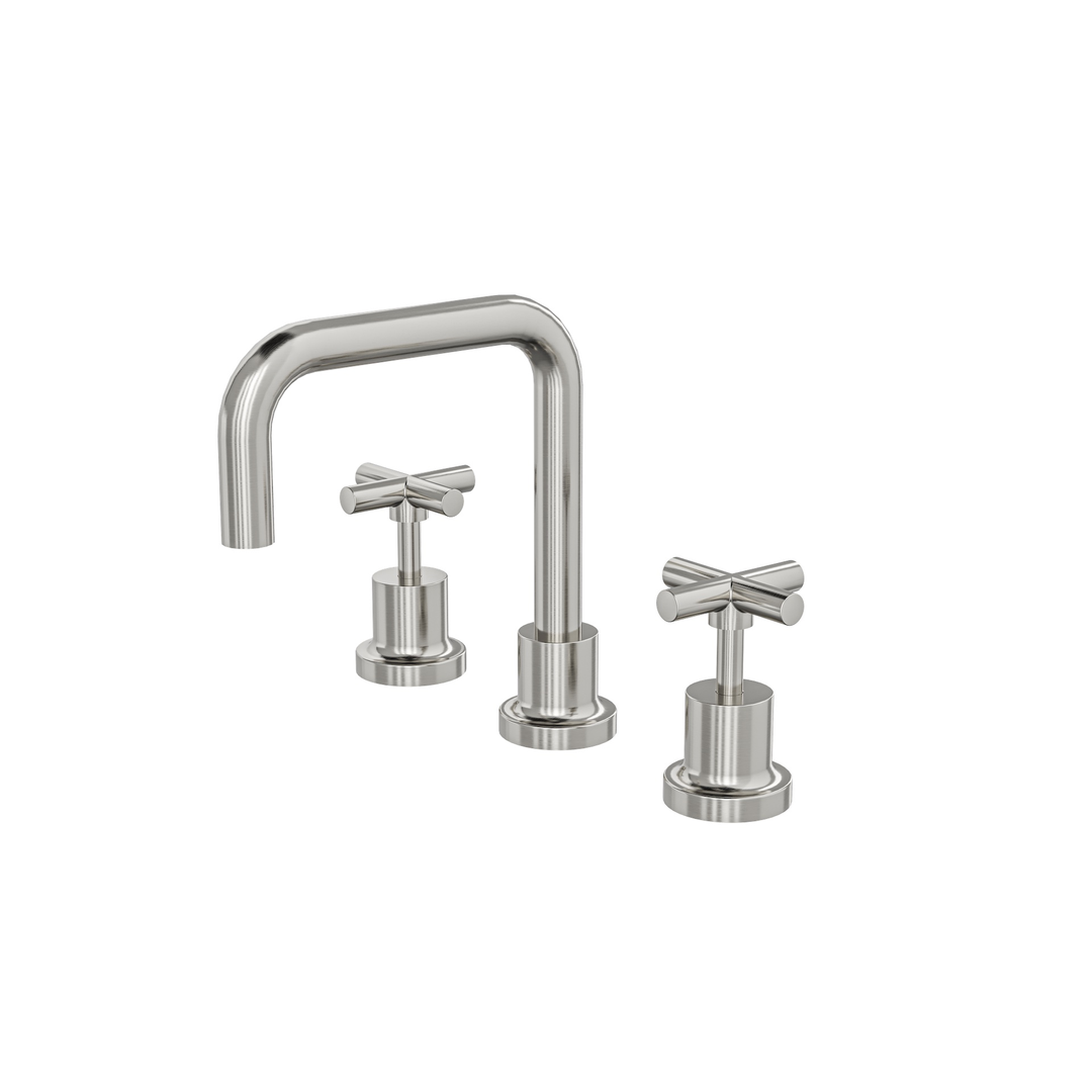 Linsol Tre Cross Handle Basin Set - Brushed Nickel