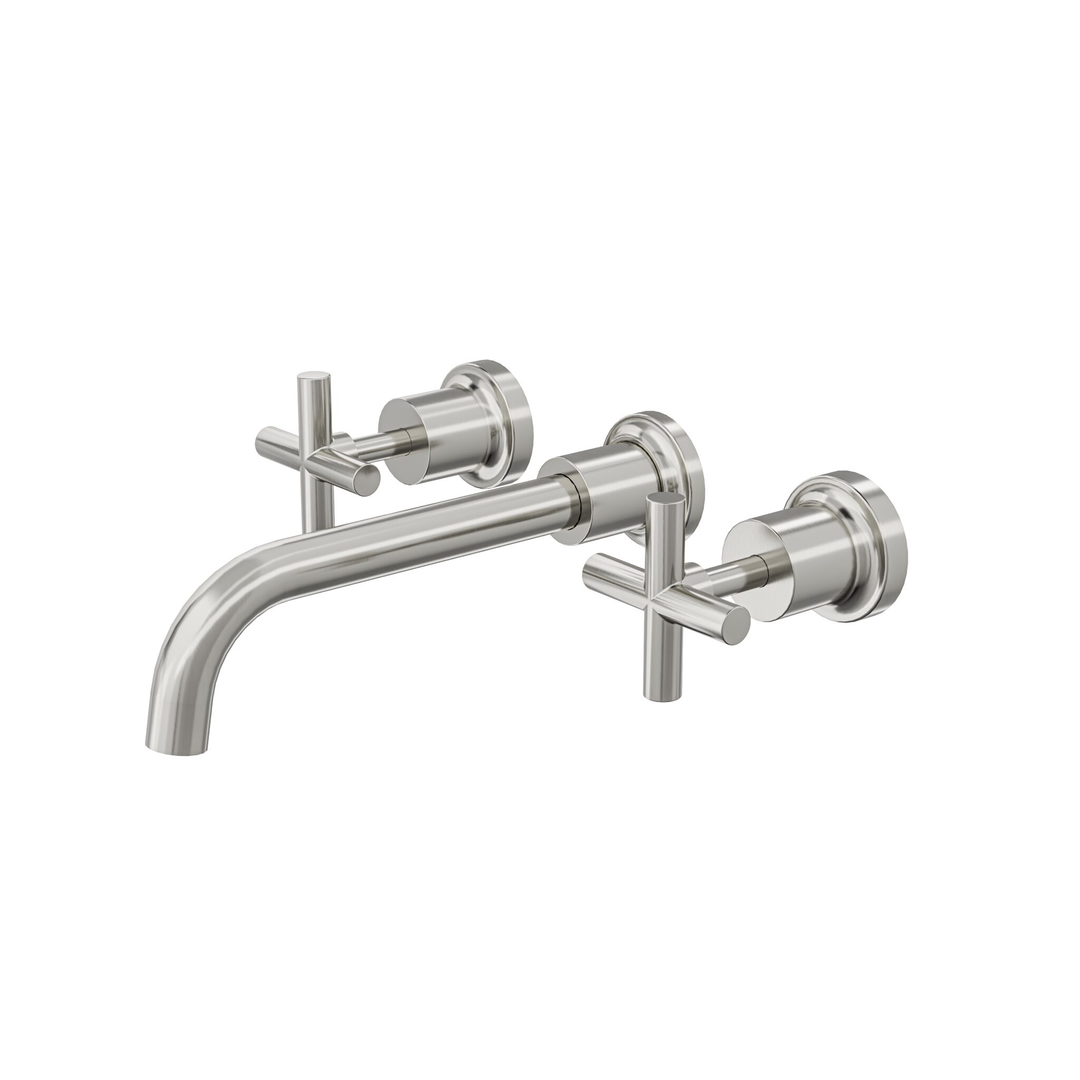 Linsol Tre Cross Handle Bath Set - Brushed Nickel