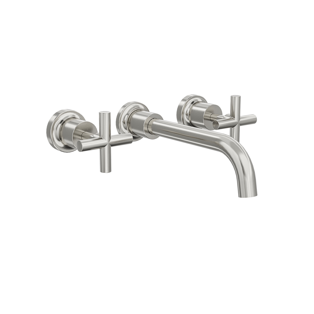 Linsol Tre Cross Handle Bath Set - Brushed Nickel