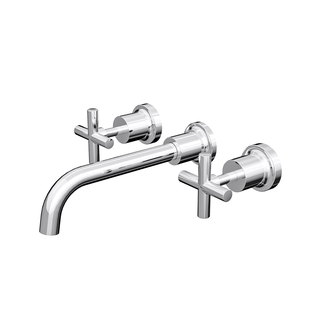 Linsol Tre Cross Handle Bath Set - Chrome
