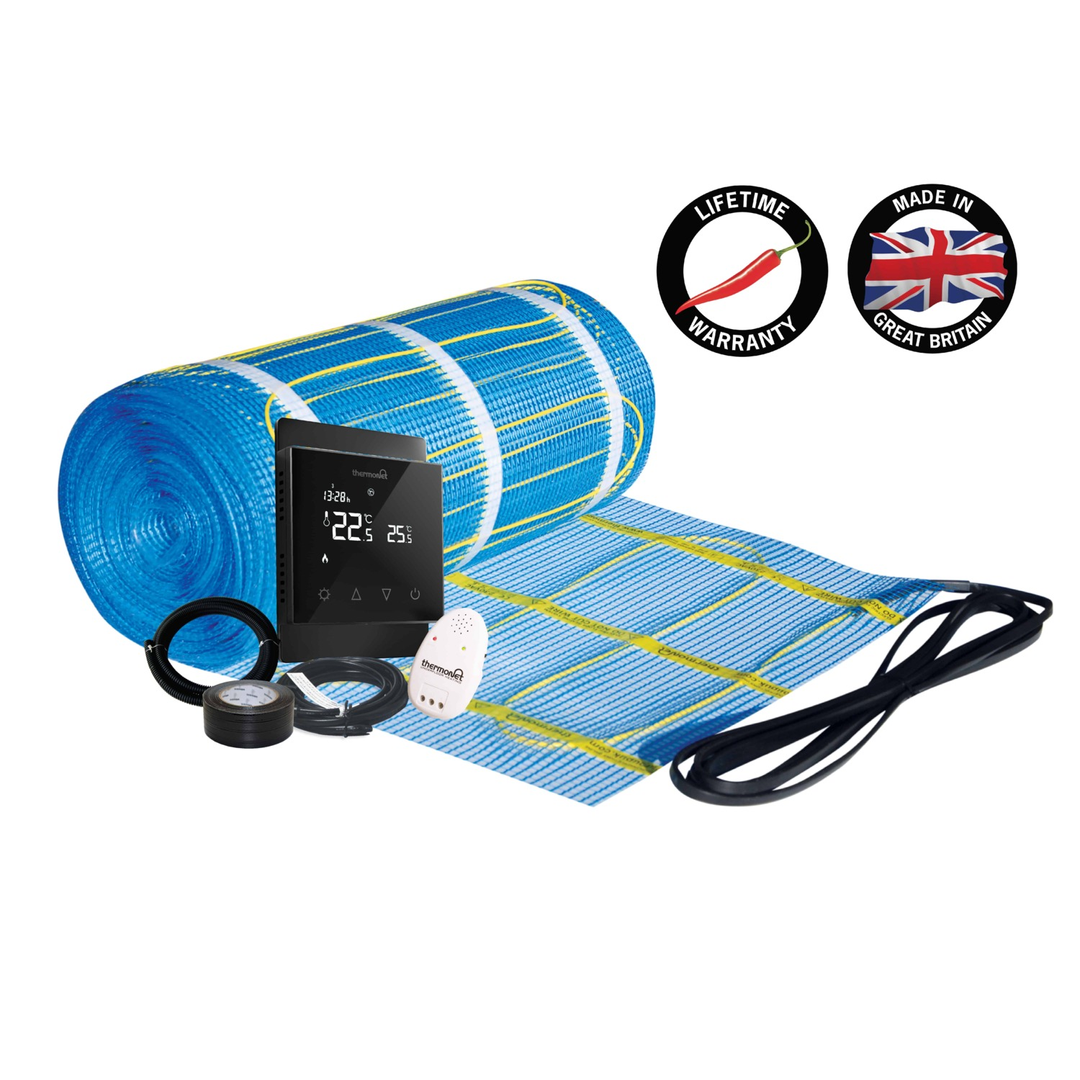Thermonet EZ 150W/m² Self Adhesive Floor Heating Kit Including Black 5226A Thermostat