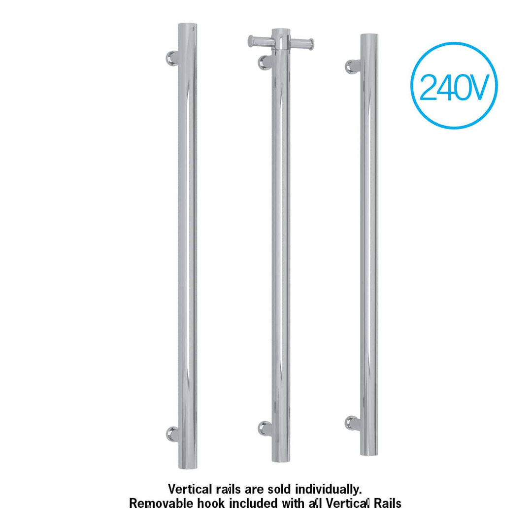 Thermorail Straight/Round 240Volt Vertical Bar 900X142X100Mm 20Watt With Optional Hook