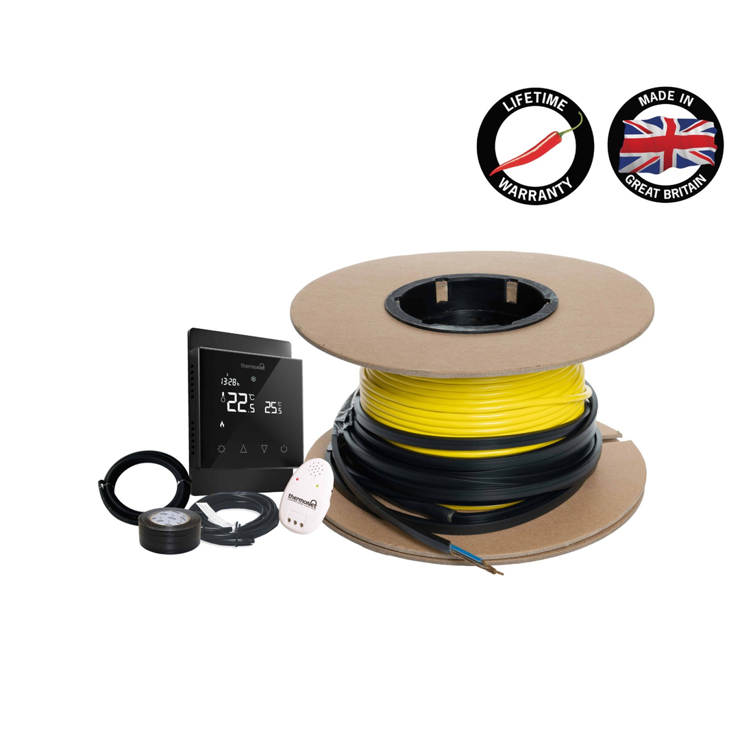 Thermoscreed In Screed 18W/Lm Heating Cable Kit & Black 5226A Thermostat
