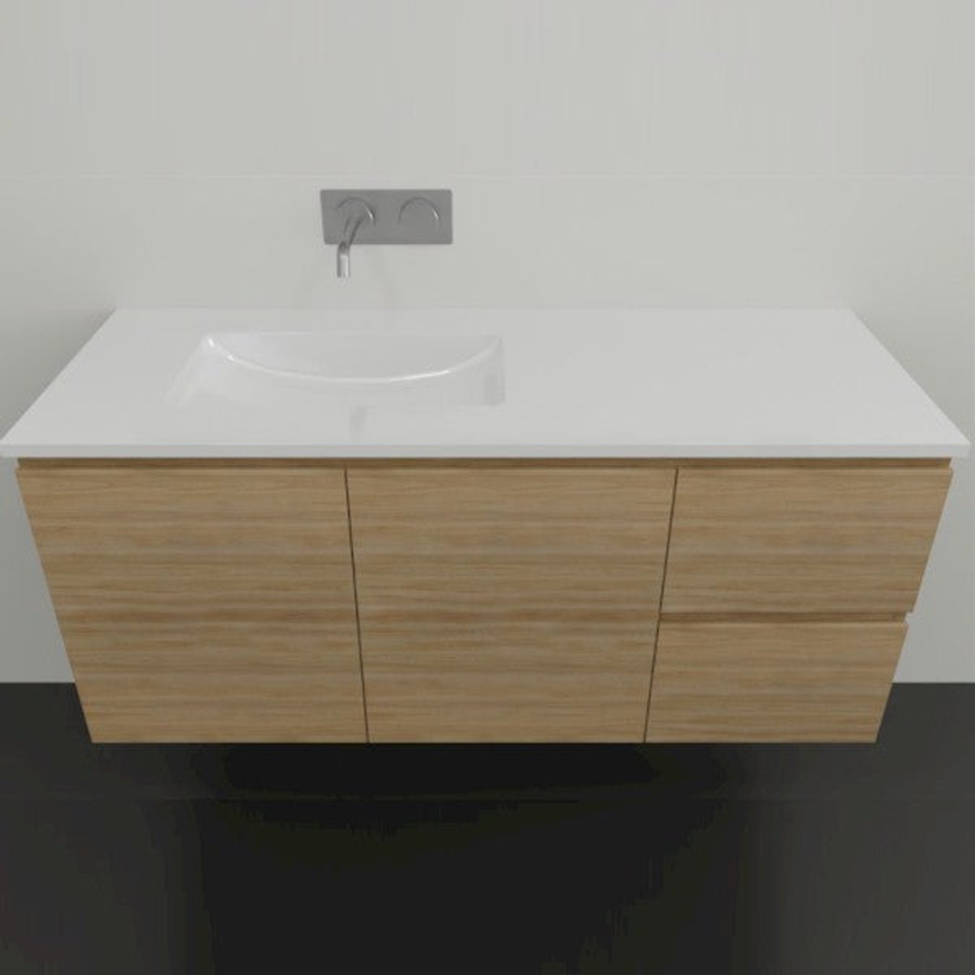 Timberline Nevada Vanity 1200mm Left Bowl Regal Top Wall Hung