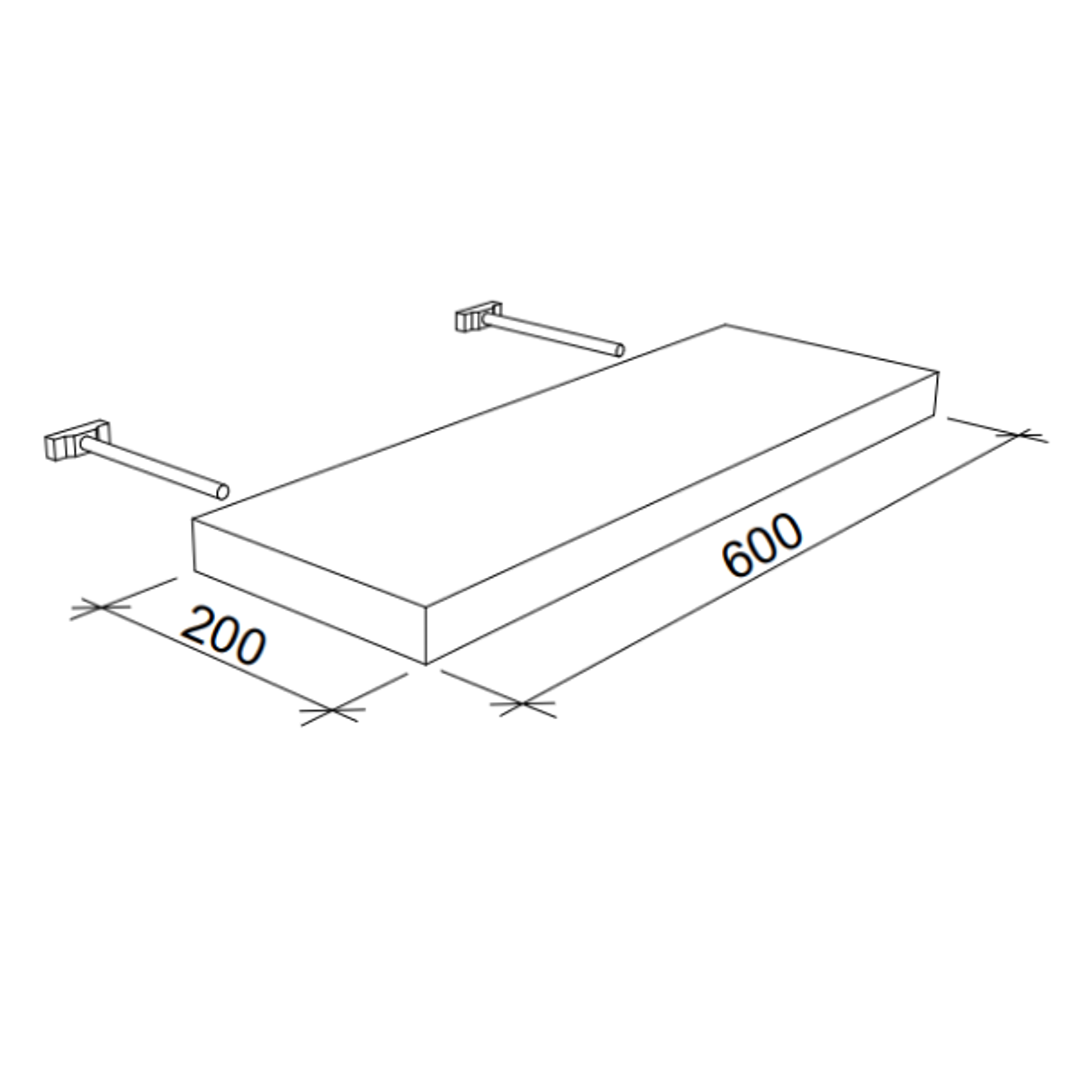 Timberline Splice Floating Shelf 600mm