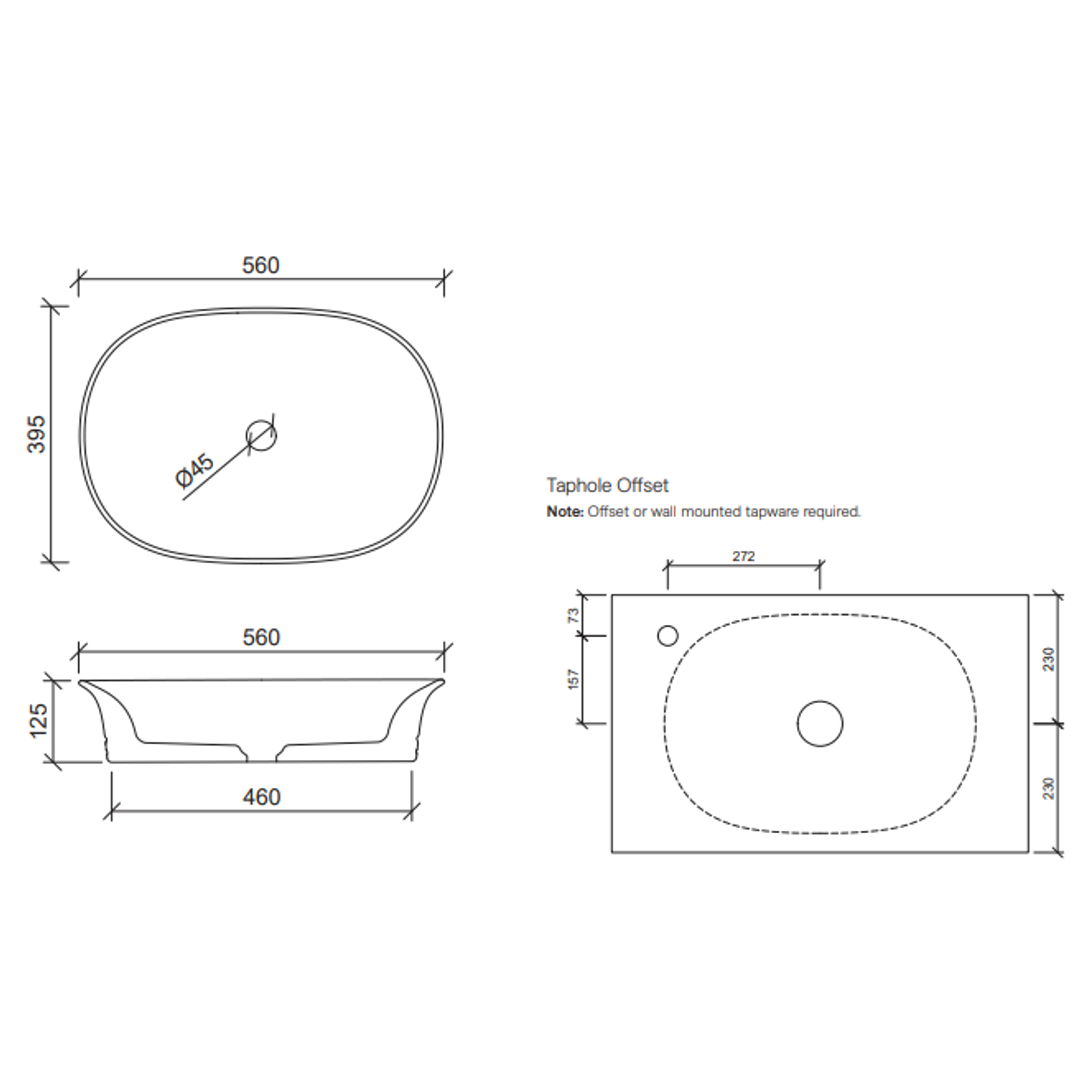 Timberline Bonnie Above Counter Basin Matte White