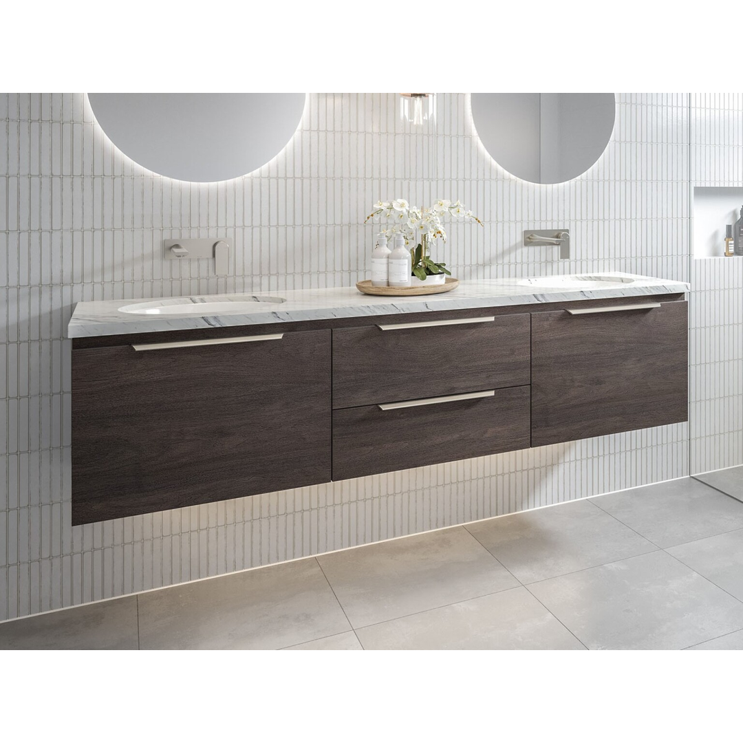 DAKOTA VANTY 1500 2-BWL STON/FREESTYL/SILK TOP & U/COUNTER BASIN WALL HNG(TIMBERLN P#:D152FW)