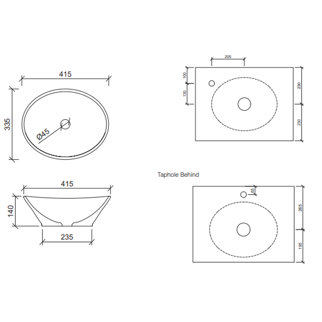Timberline Elite Ceramic Basin Matte White