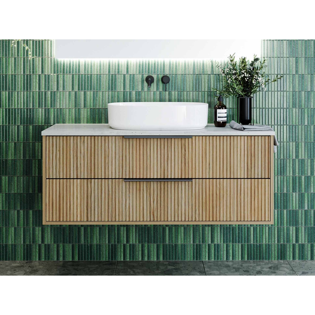 Timberline Emmett Vanity 1200Mm Centre Wg Basin Silksurface Ac Top Wall Hung