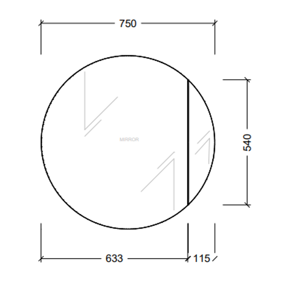 Timberline Havana Shaving Cabinet 750mm