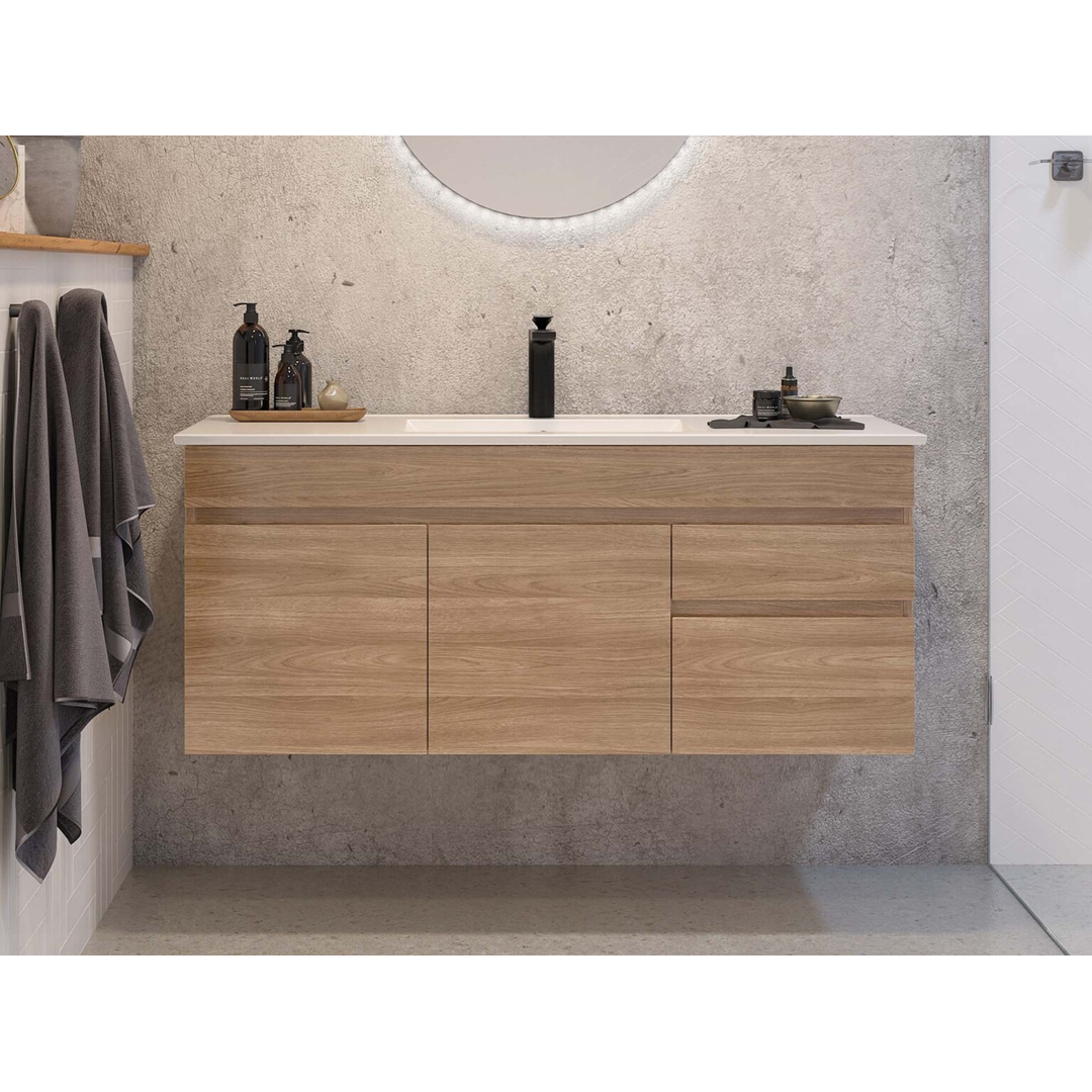 Timberline Indiana Wall Hung Vanity 1200mm Centre Bowl