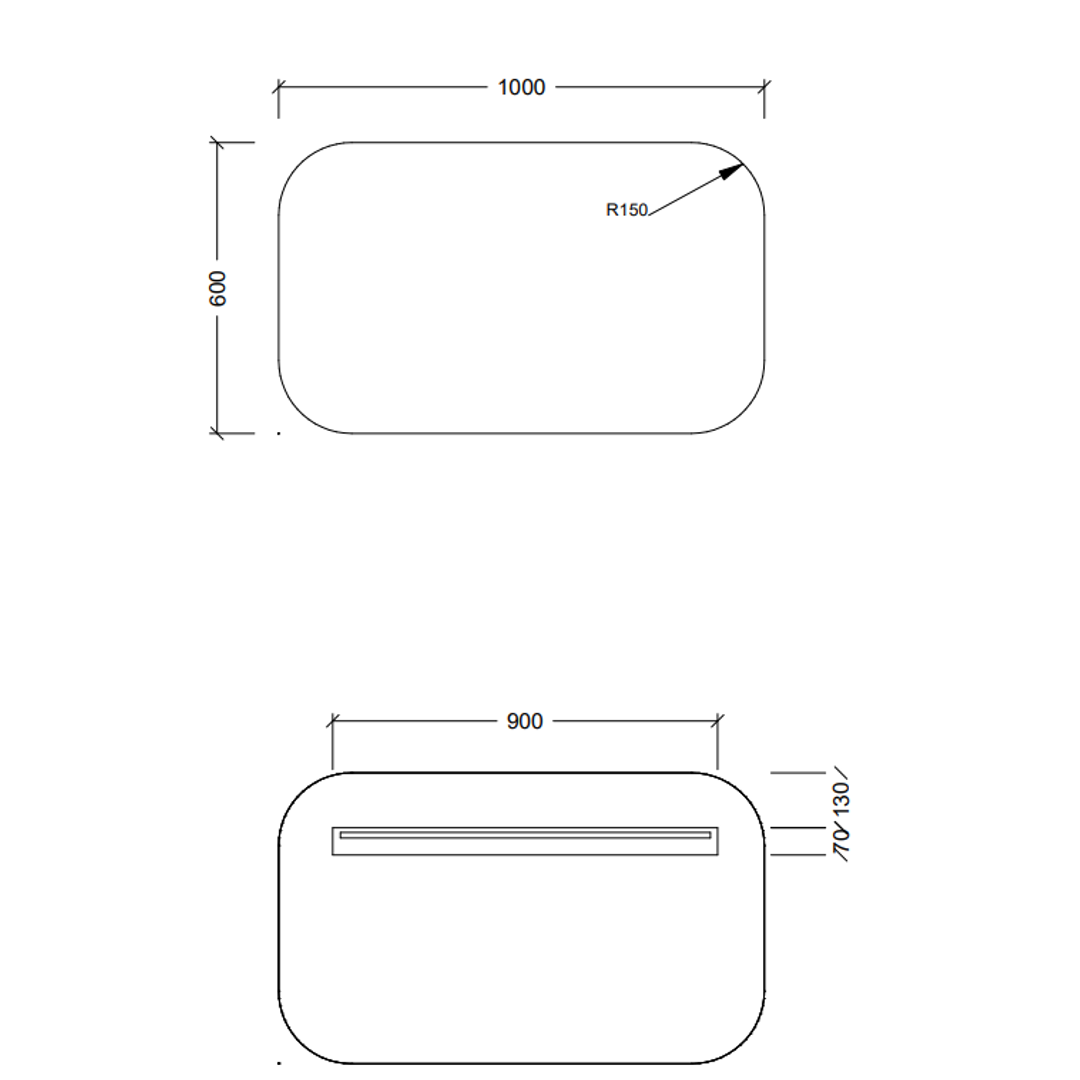 Timberline Jazz Arch Mirror Horizontal 1000mm X 600mm