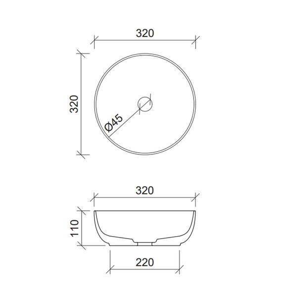Timberline Jessie Basin 320mm White Matte