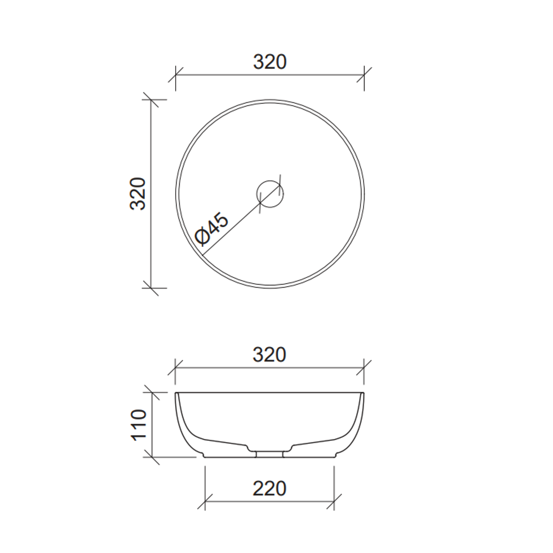 Timberline Jessie Basin 320mm White Matte